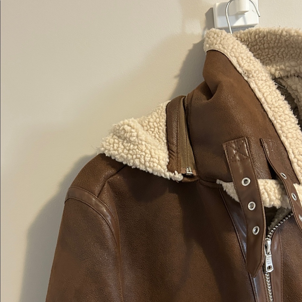 Avec Les Filles Brown Shearling coat - Picture 6 of 6